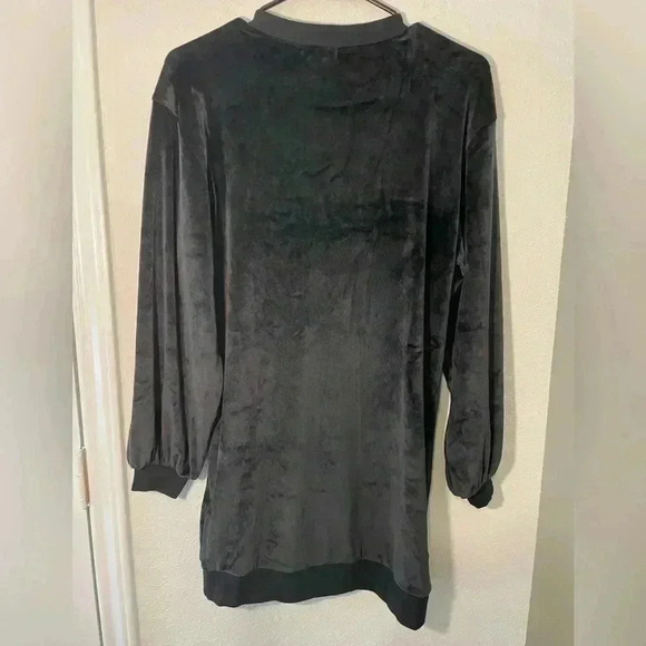 Lovers and Friends Zoja Sweatshirt Mini Dress Black Soft Ribbed Hem Size XXS - Picture 8 of 10